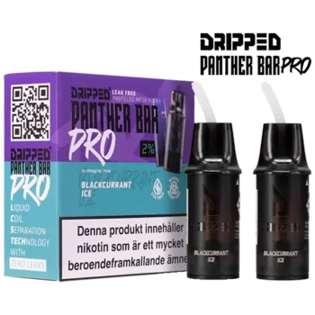 Dripped Panther Bar Pro Blackcurrant Ice 20 mg/ml nikotin Podsystem med förpackning