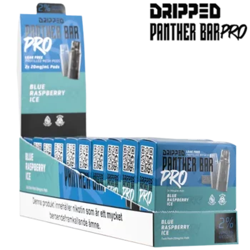 Dripped Panther Bar Pro Blue Raspberry Ice 20 mg Displayförpackning