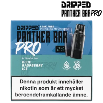 Dripped Panther Bar Pro Blue Raspberry Ice 20 mg Förpackning