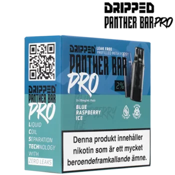 Dripped Panther Bar Pro Blue Raspberry Ice 20 mg Förpackning i profil