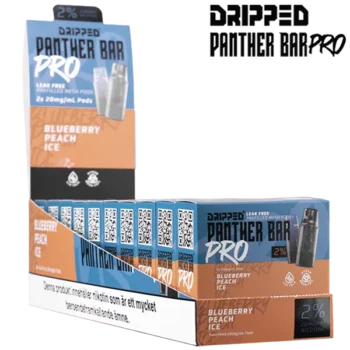 Dripped Panther Bar Pro Blueberry Peach Ice 20 mg Displayförpackning