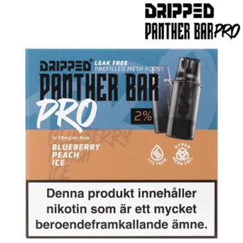 Dripped Panther Bar Pro Blueberry Peach Ice 20 mg Förpackning