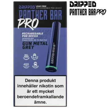 Dripped Panther Bar Pro Batteri Gun Metal Grey Förpackning