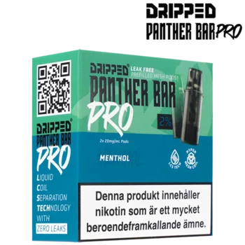 Dripped Panther Bar Pro Menthol 20 mg Förpackning i profil