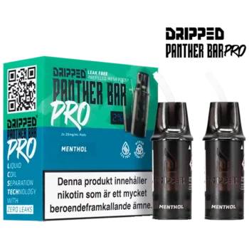 Dripped Panther Bar Pro Menthol 20 mg/ml nikotin Podsystem med förpackning