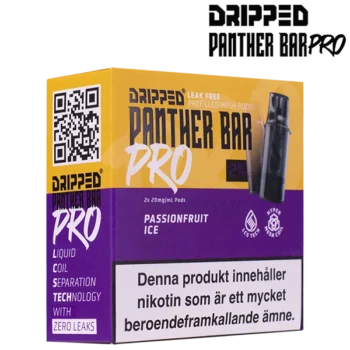 Dripped Panther Bar Pro Passionfruit Ice 20 mg Förpackning i profil