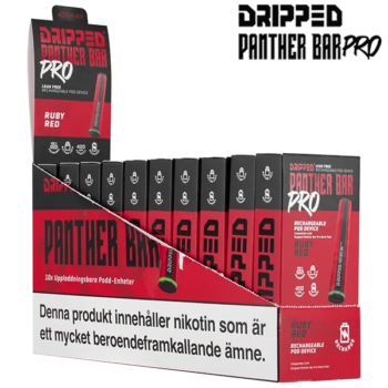 Dripped Panther Bar Pro Batteri Ruby Red Displayförpackning