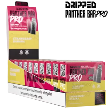 Dripped Panther Bar Pro Strawberry Banana 20 mg Displayförpackning