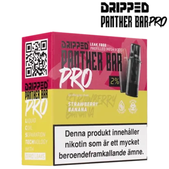 Dripped Panther Bar Pro Strawberry Banana 20 mg Förpackning i profil