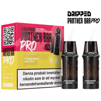 Dripped Panther Bar Pro Strawberry Banana 20 mg/ml nikotin Podsystem med förpackning