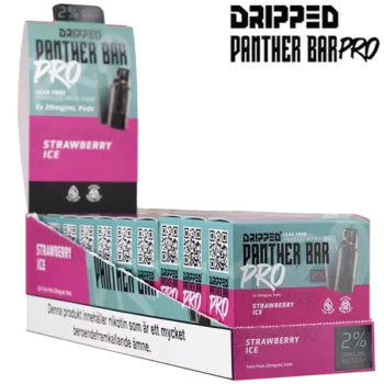 Dripped Panther Bar Pro Strawberry Ice 20 mg Displayförpackning