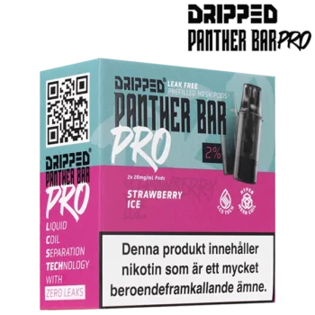 Dripped Panther Bar Pro Strawberry Ice 20 mg Förpackning i profil