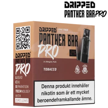 Dripped Panther Bar Pro Tobacco 20 mg Förpackning i profil