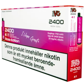 IVG 2400 Mesh Pink Edition 20 mg dispaly 5 pack