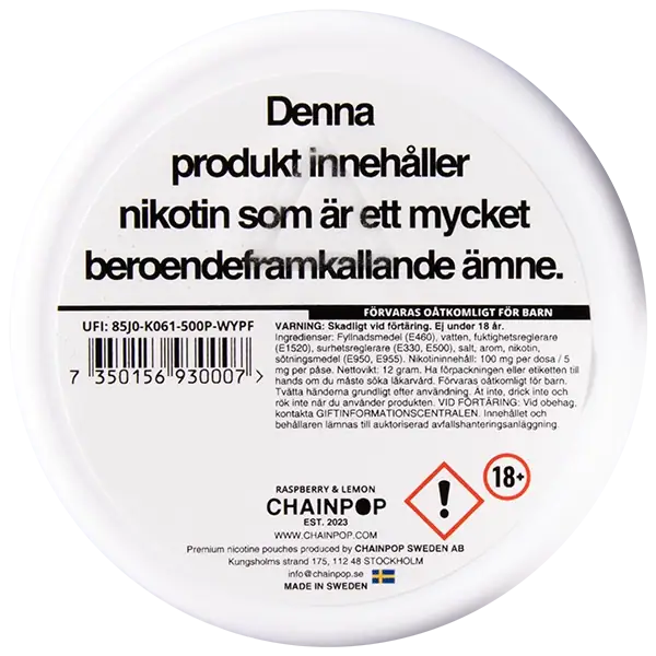Chainpop Raspberry & Lemon 5 mg
