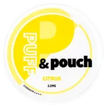 Puff & Pouch Citrus - Framsidan beskriver tydligt vilken smak dosan innehåller.