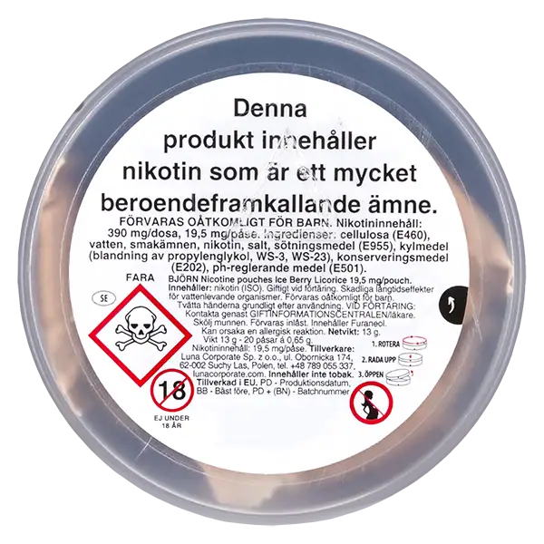 BJÖRN Ice Berry Licorice 19,5 mg