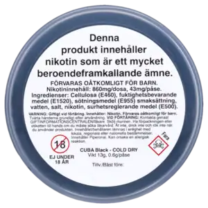 CUBA Cold Dry Black 43 mg