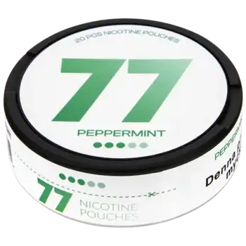 77 Peppermint Medium dosa logotyp mint vitt snus