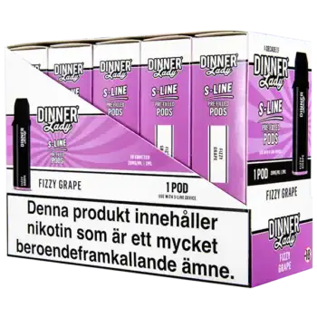 Dinner Lady S-Line Pod Fizzy Grape 20 mg