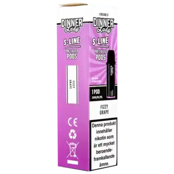 Dinner Lady S-Line Pod Fizzy Grape 20 mg