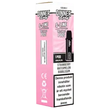 Dinner Lady S-Line Pod Strawberry Watermelon Bubblegum 20 mg