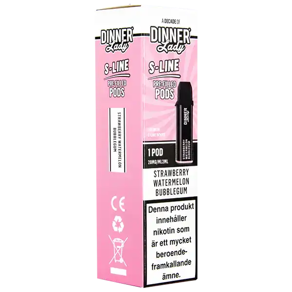 Dinner Lady S-Line Pod Strawberry Watermelon Bubblegum 20 mg
