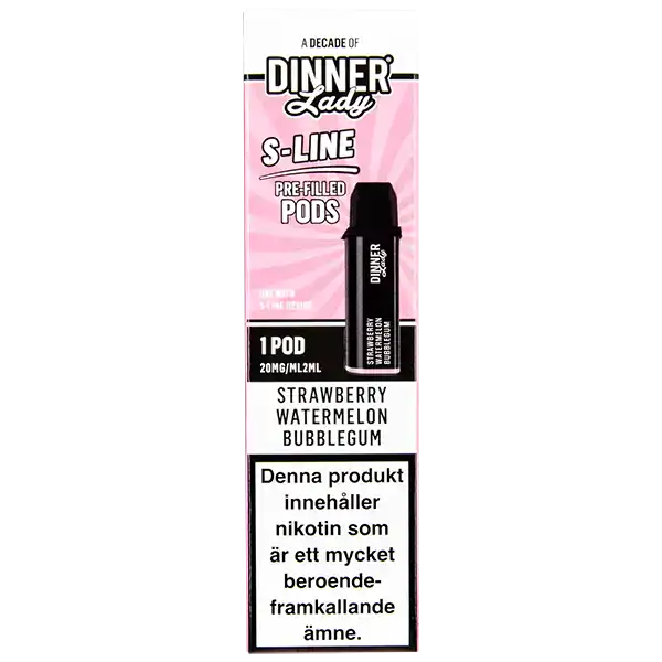 Dinner Lady S-Line Pod Strawberry Watermelon Bubblegum 20 mg