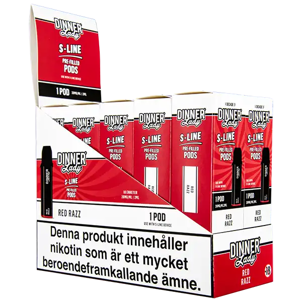 Dinner Lady S-Line Pod Red Razz 20 mg