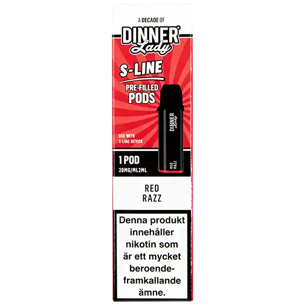Dinner Lady S-Line Pod Red Razz 20 mg