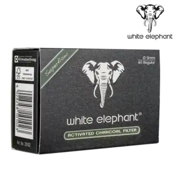 White Elephant pipfilter förpackning sida information kolfilter pipa