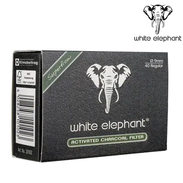 White Elephant pipfilter förpackning sida information kolfilter pipa