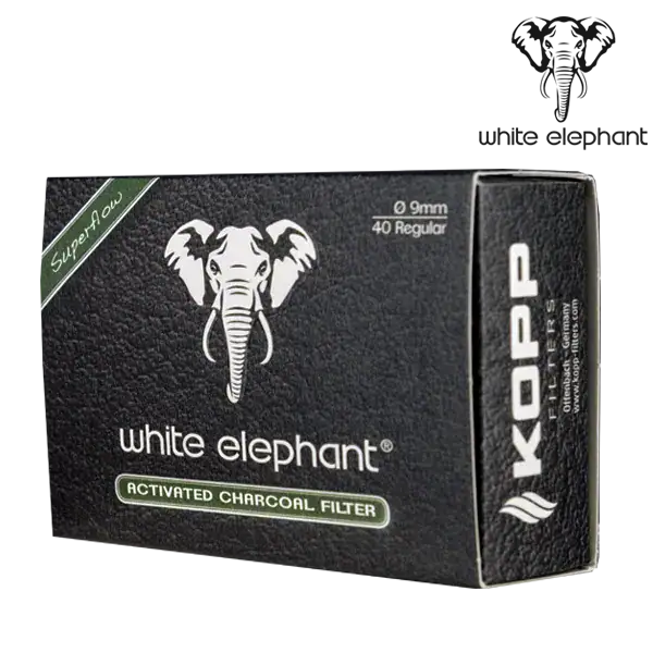 White Elephant pipfilter förpackning vinkel kolfilter pipa