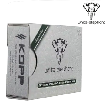 White Elephant Superdry Granulate förpackning vinkel piptillbehör premium