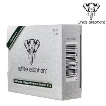 White Elephant Superdry Granulate förpackning sida piptillbehör